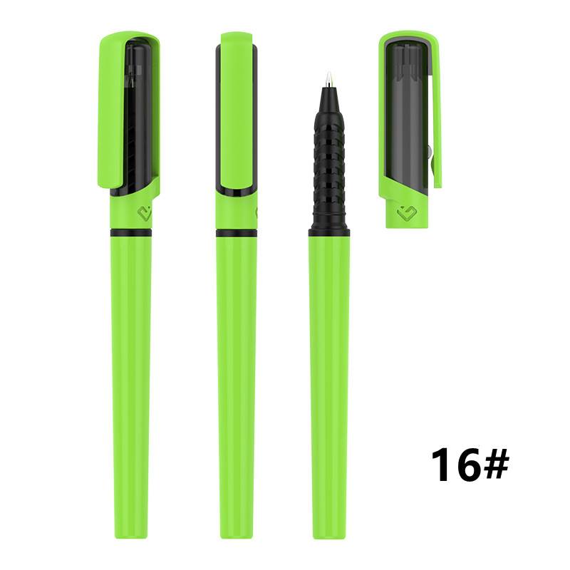 Plastic Advertising Gel Pen - Green Barrel with Black Window