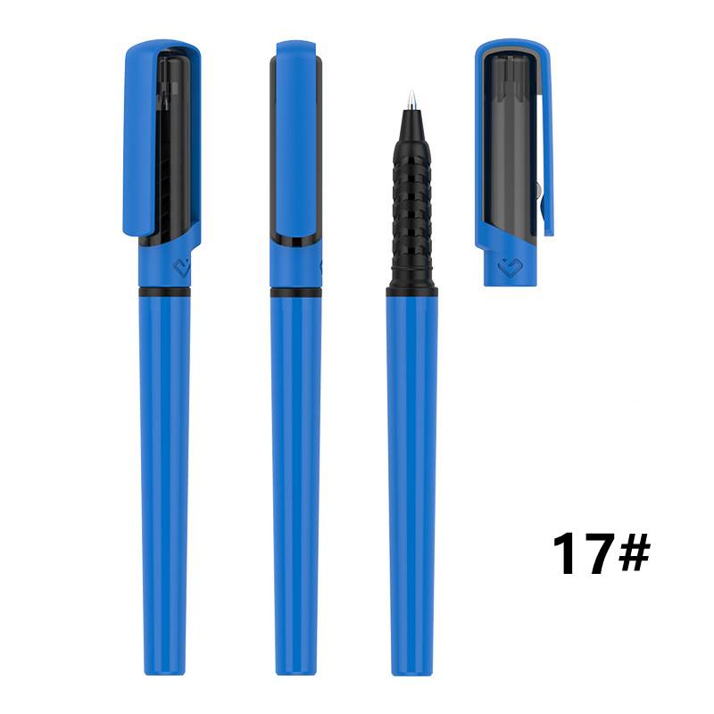 Plastic Advertising Gel Pen - Dark Blue Barrel with Black Window