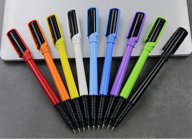 Plastic Advertising Gel Pen - Colorful Pen Barrel