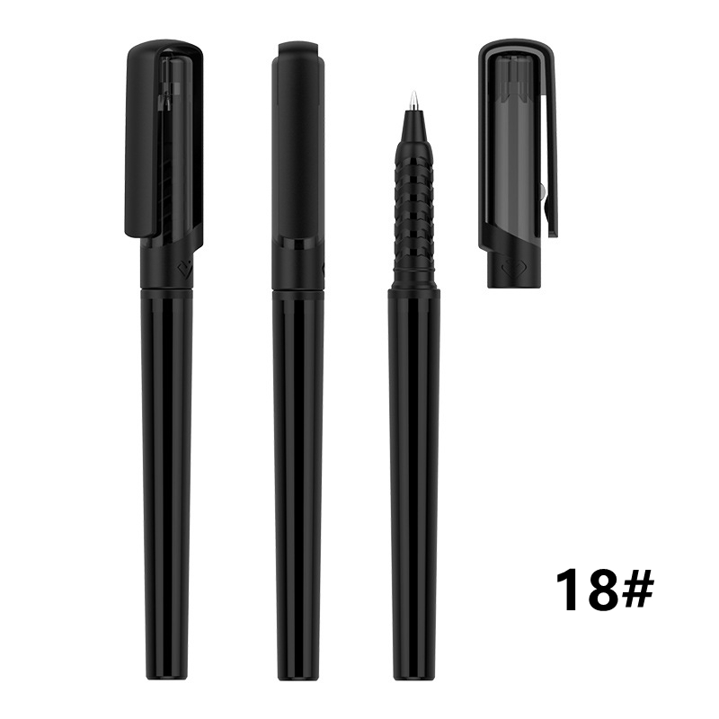 Plastic Advertising Gel Pen - Black Barrel with Black Window