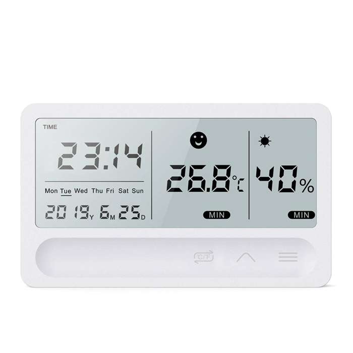 USB Charging Big Screen Indoor Hygrometer – LCD Screen