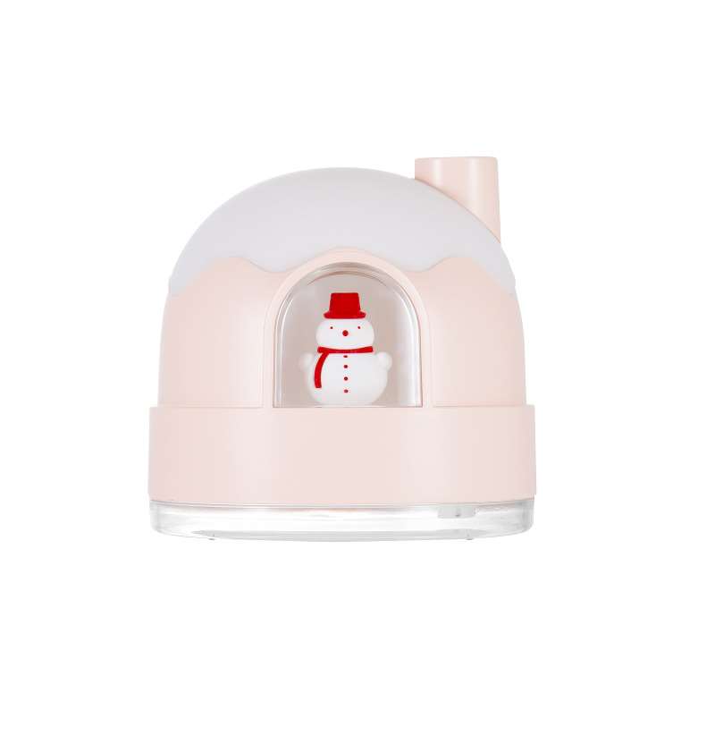 Night Light Snow House Humidifier - Pink