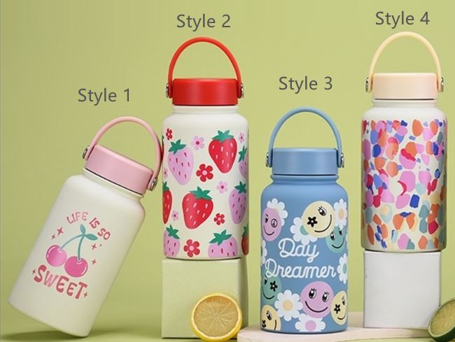 Stylish Printed Stainless Steel Tumbler - Style 1-4