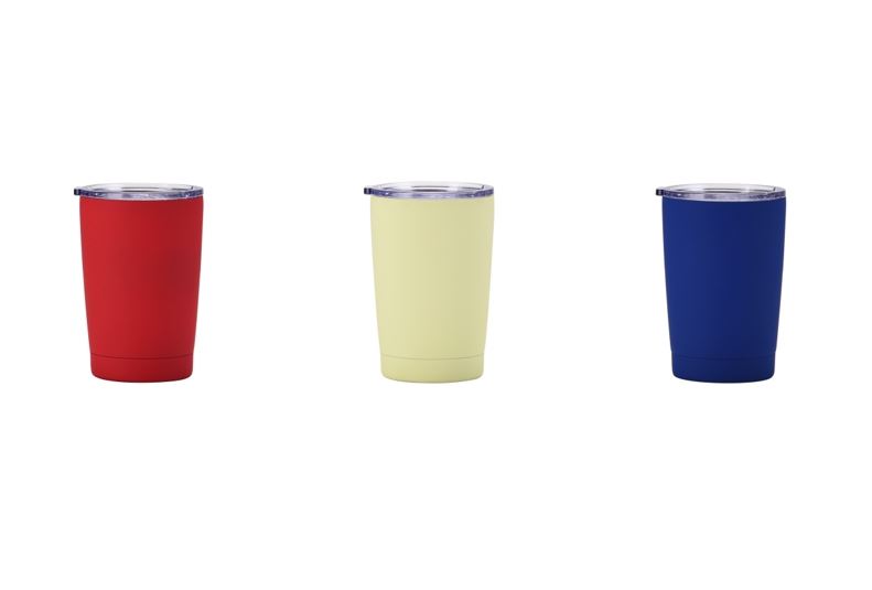 Stainless Steel Travel Cup - Red, Pale Yellow, Blue