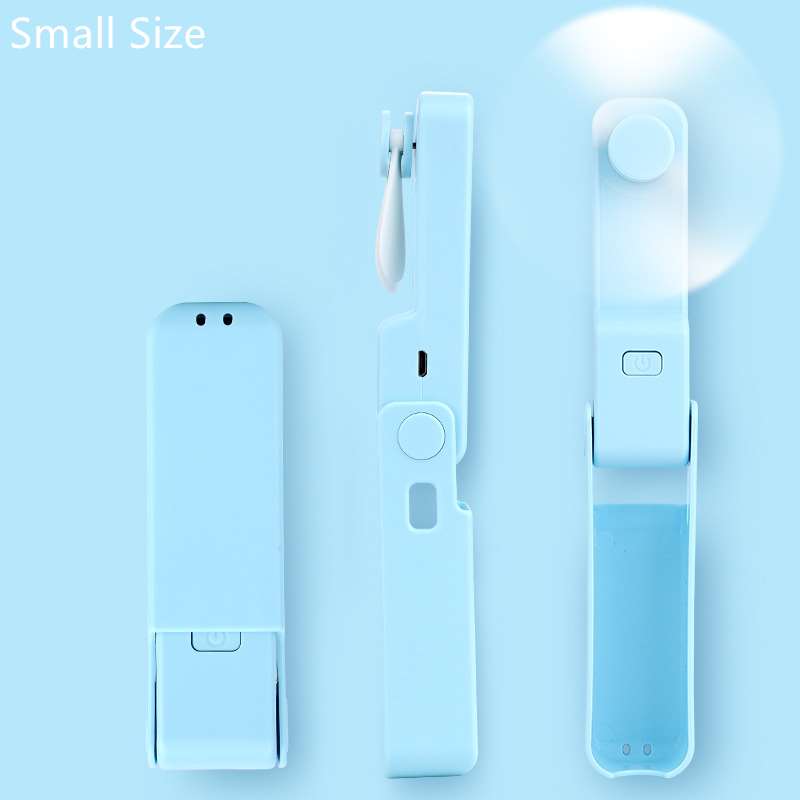 Portable Folding Mini Fan - Small Size Blue