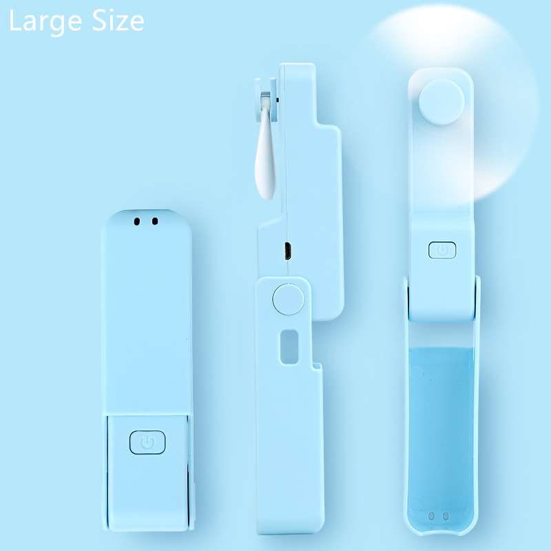 Portable Folding Mini Fan - Large Size Blue