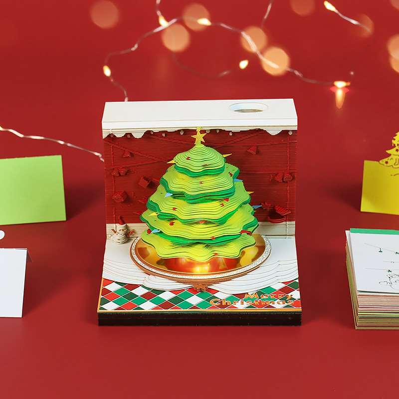 3D Paper Carving Christmas Tree Memo Pad - Christmas Tree