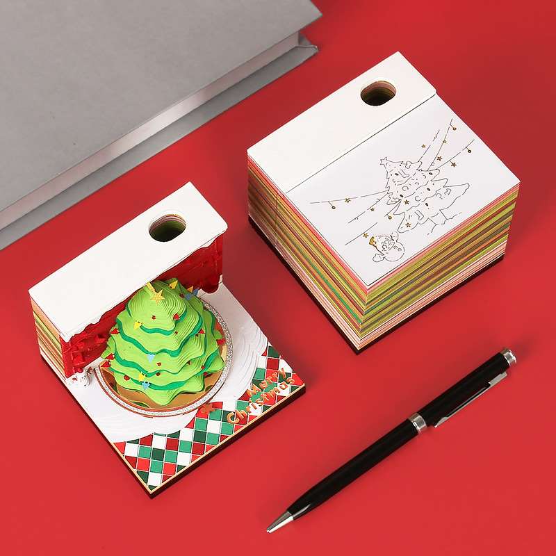 3D Paper Carving Christmas Tree Memo Pad - Overview