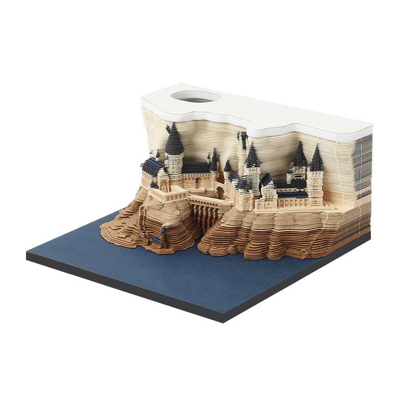 3D Paper Carving Castle Memo Pad Without Base Light