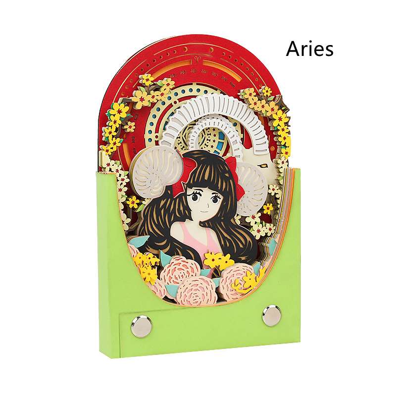 Zodiac Sign Themed Paper Carving Memo Pads - Aries
