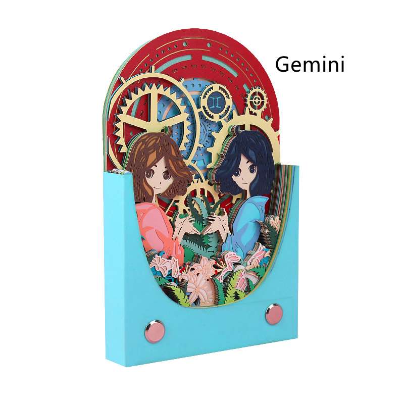 Zodiac Sign Themed Paper Carving Memo Pads - Gemini
