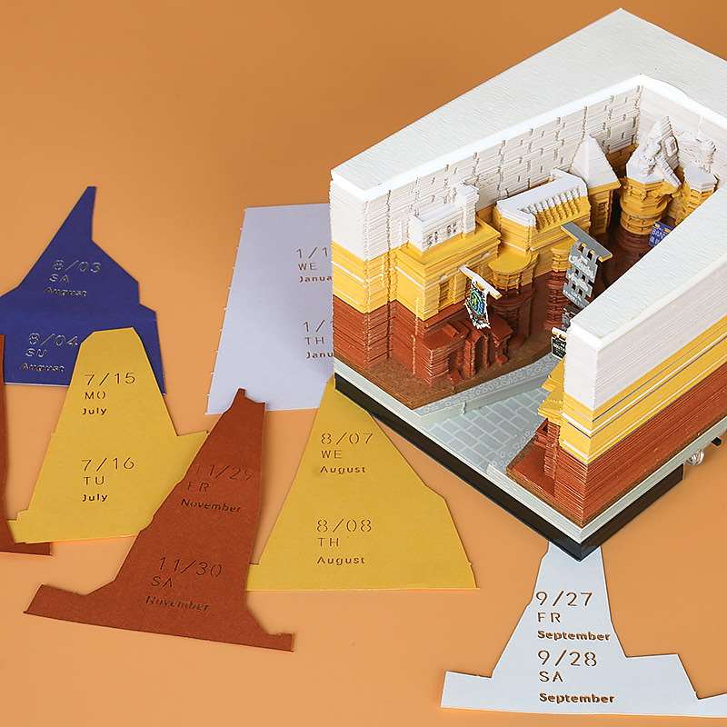 3D Paper Carving Diagon Alley Calendar Memo Pad - Note Paper