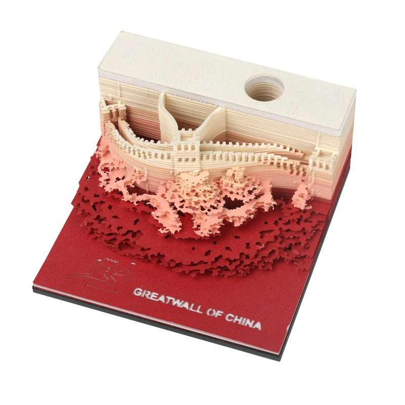 3D Paper Carving Landmark Memo Pad - Great Wall of China