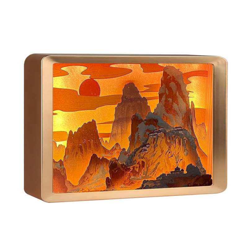 Landscape Themed 3D Paper Carving Night Light - Style 1