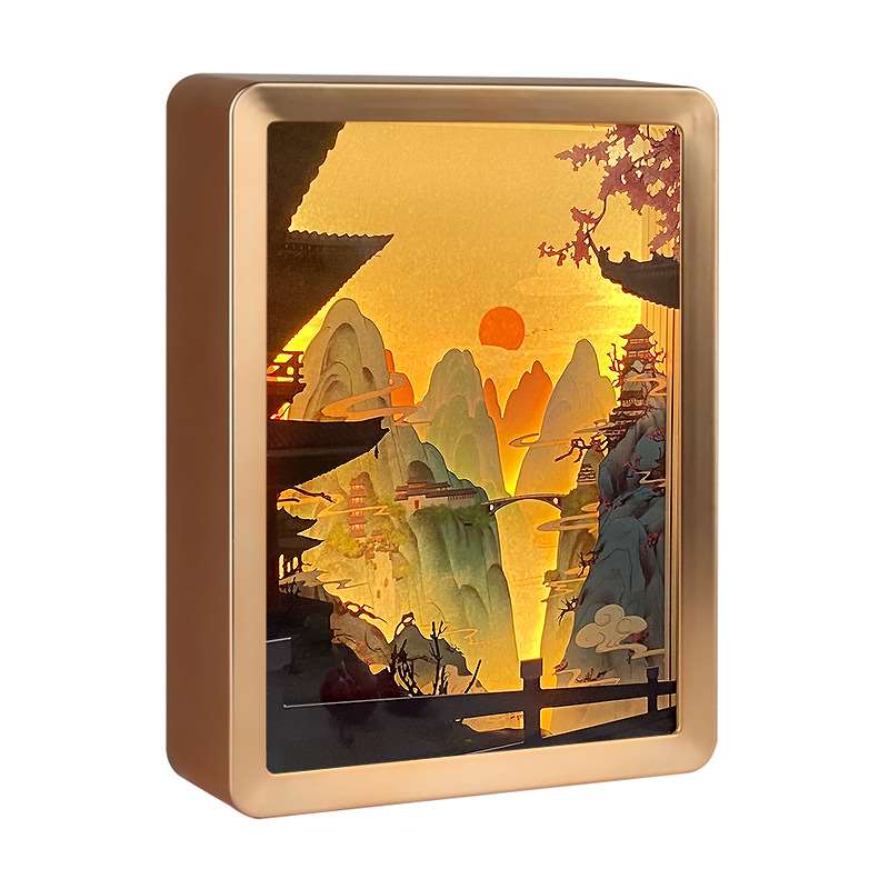 Landscape Themed 3D Paper Carving Night Light - Style 4