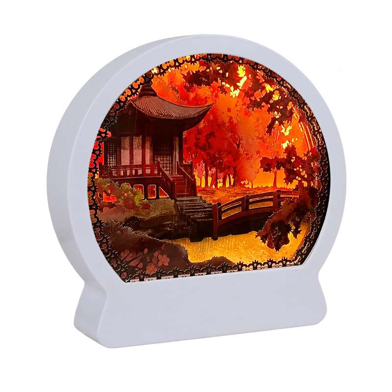Landscape Themed 3D Paper Carving Night Light - Style 5