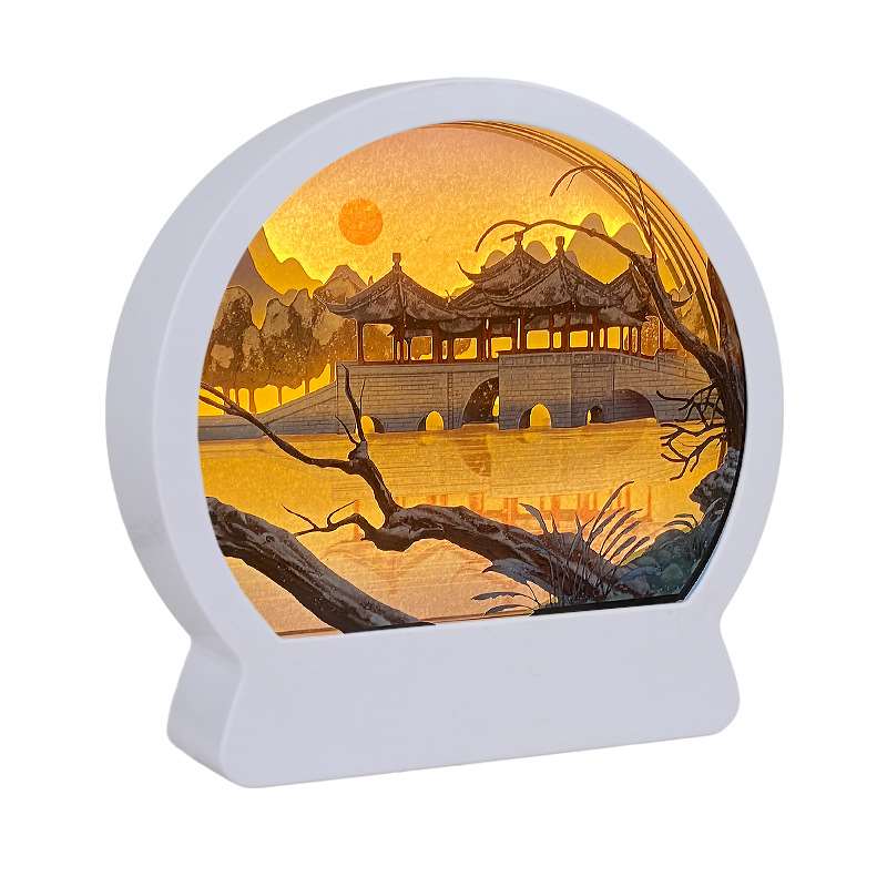 Landscape Themed 3D Paper Carving Night Light - Style 6