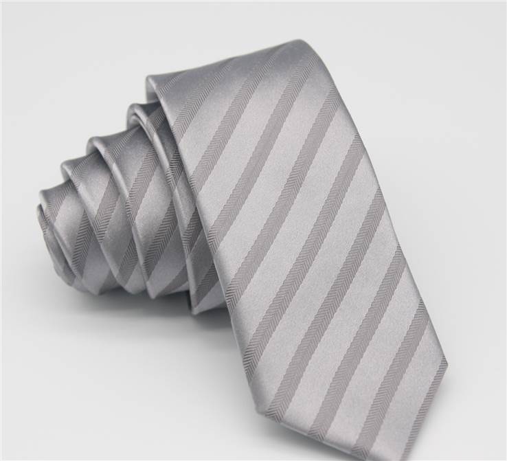 2.5 inch Skinny Striped Polyester Tie for Men