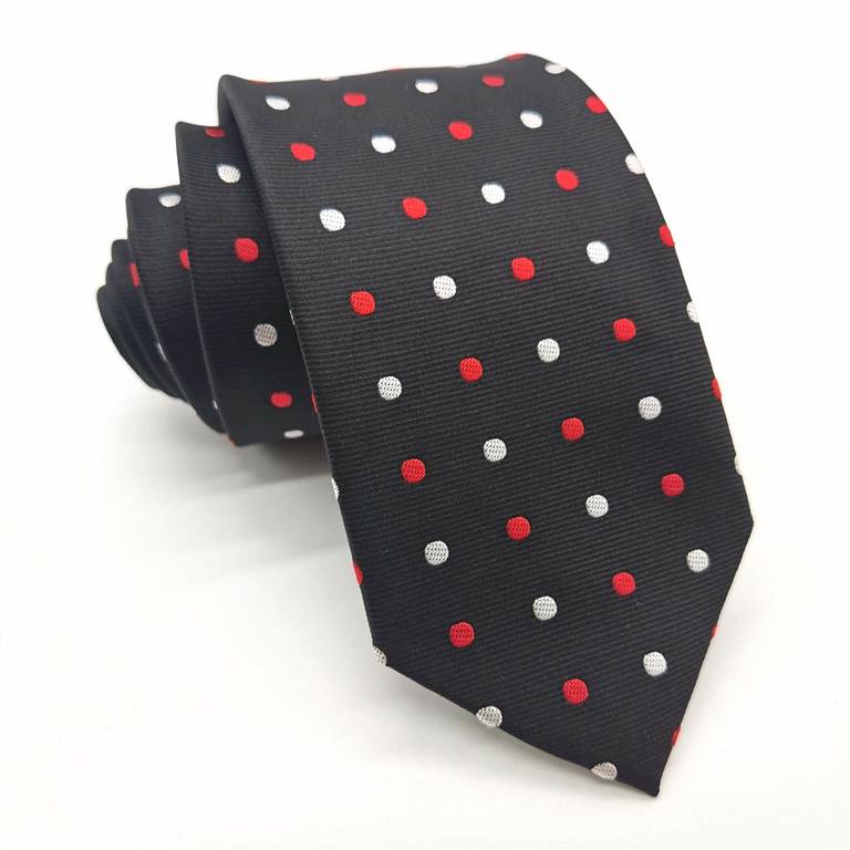 3.15 inch Classic Polka Dot Polyester Tie - Red and White Polka Dot