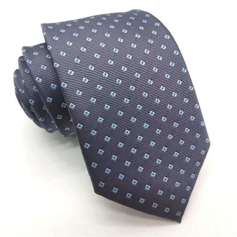 3.15 inch Classic Polka Dot Polyester Tie - Blue Pattern