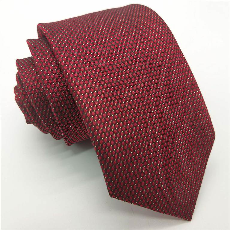3.15 inch Classic Polka Dot Polyester Tie - Red and Yellow