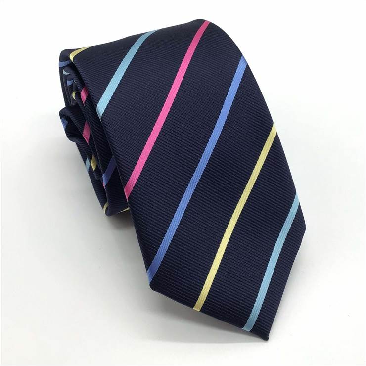 3.15 inch Striped Polyester Tie of Men - Rainbow Stripes