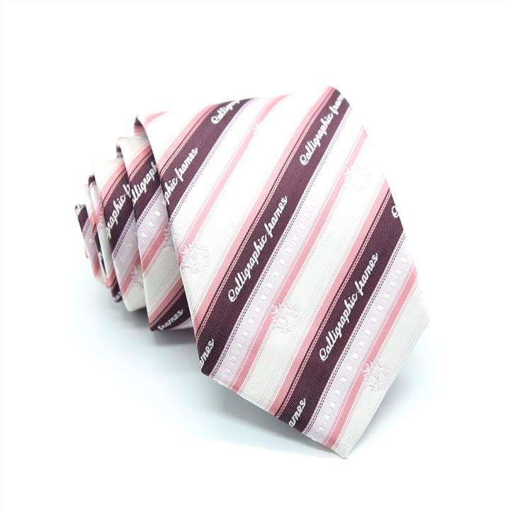 JK Uniform Collegiate Striped Tie - Pink Story