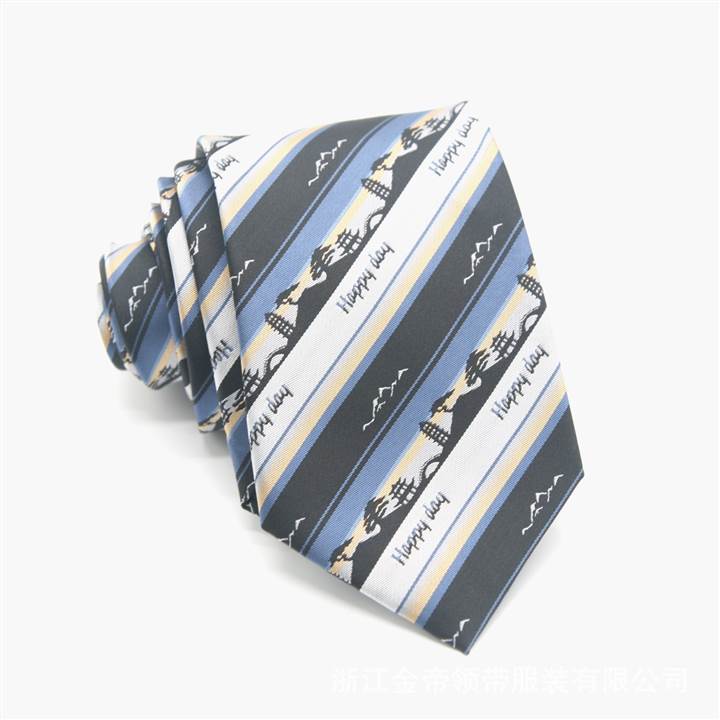 JK Uniform Collegiate Striped Tie - Clouded Classic