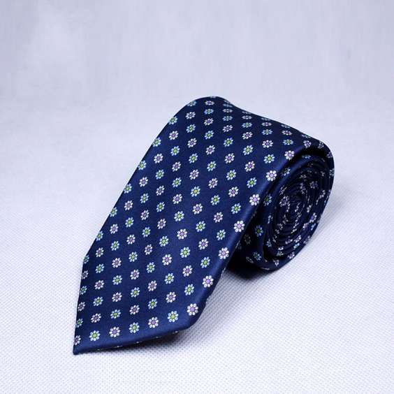 Digital Printing Classic Business Male Microfiber Tie - Dark Blue