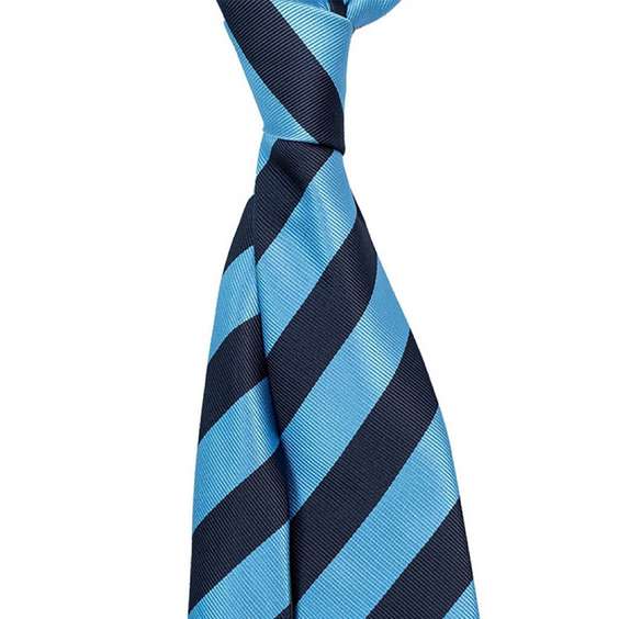 Stripe Pattern Skinny Microfiber Tie - Sky Blue