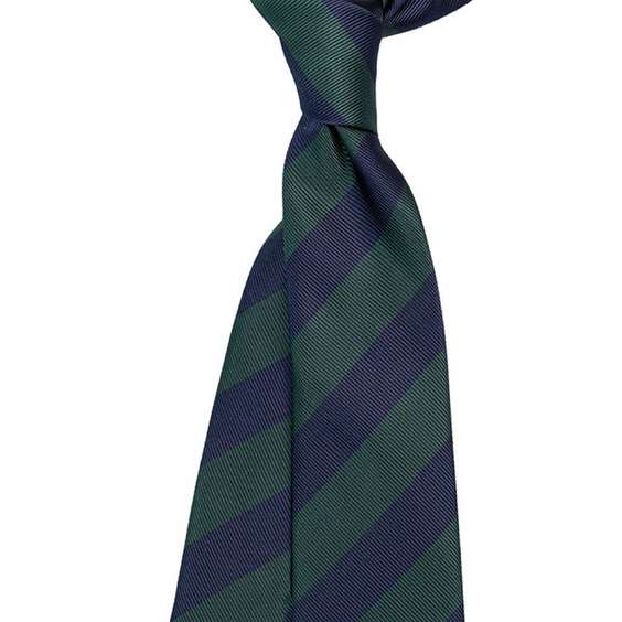 Stripe Pattern Skinny Microfiber Tie - Vintage Green