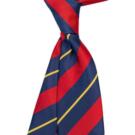 Stripe Pattern Skinny Microfiber Tie - Red Triple Color