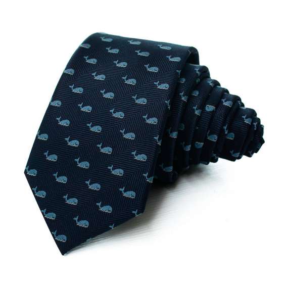 Cute Animals Topic Microfiber Tie - Blue Whale