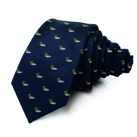 Cute Animals Topic Microfiber Tie - Blue Duck