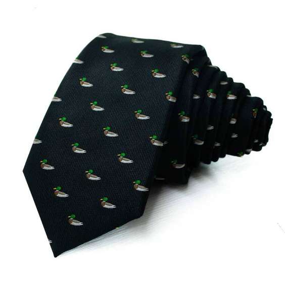 Cute Animals Topic Microfiber Tie - Black Duck