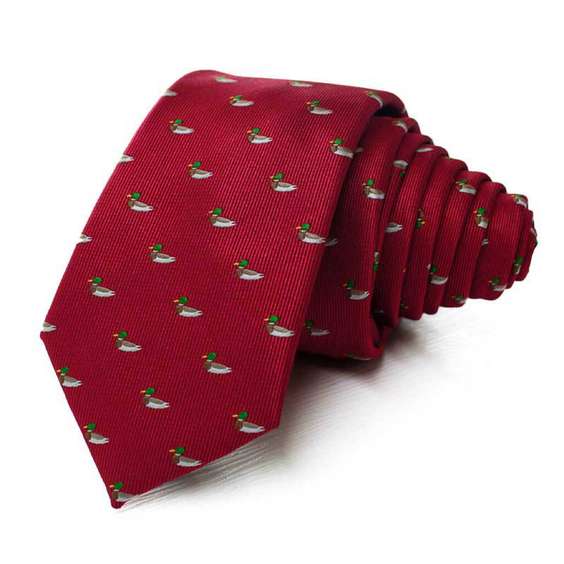 Cute Animals Topic Microfiber Tie - Red Duck