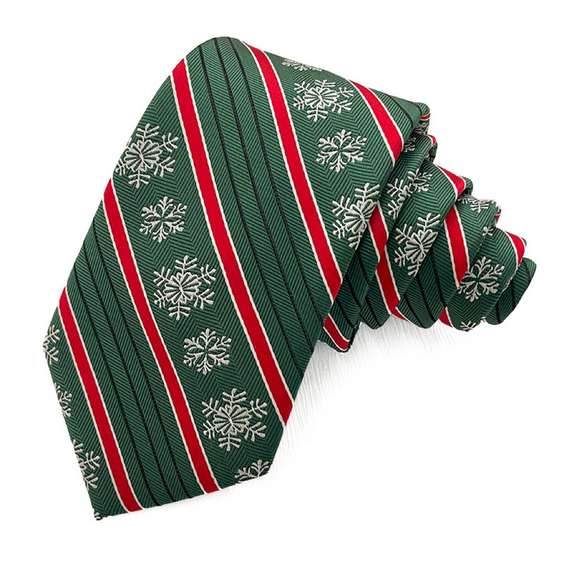 Cute Christmas Topic Floral Microfiber Tie - Snow