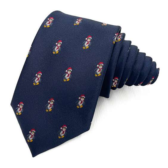 Cute Christmas Topic Floral Microfiber Tie - Snowman