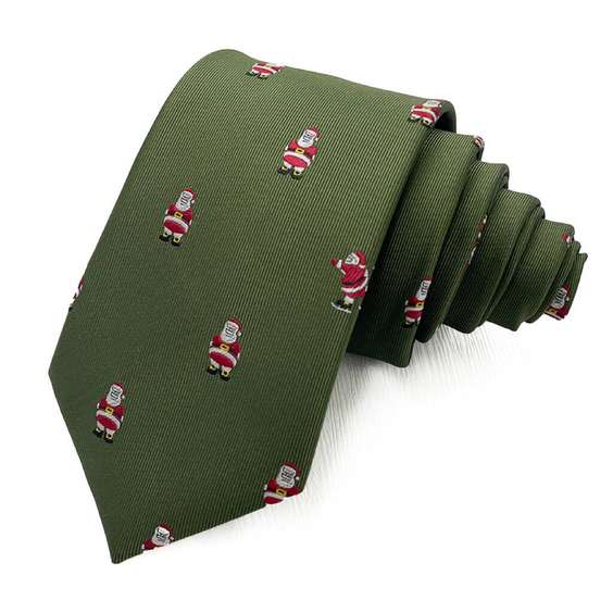 Cute Christmas Topic Floral Microfiber Tie - Santa Claus