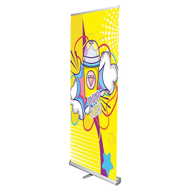 Triangular Base Retractable Banner Stand - Pop Art