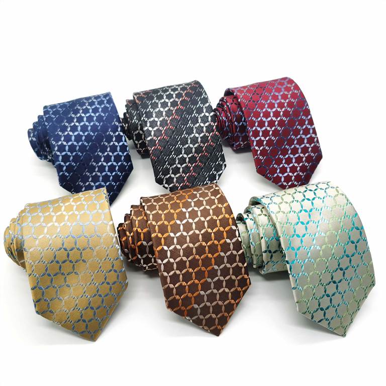 Hexagonal Striped Business Silk Tie