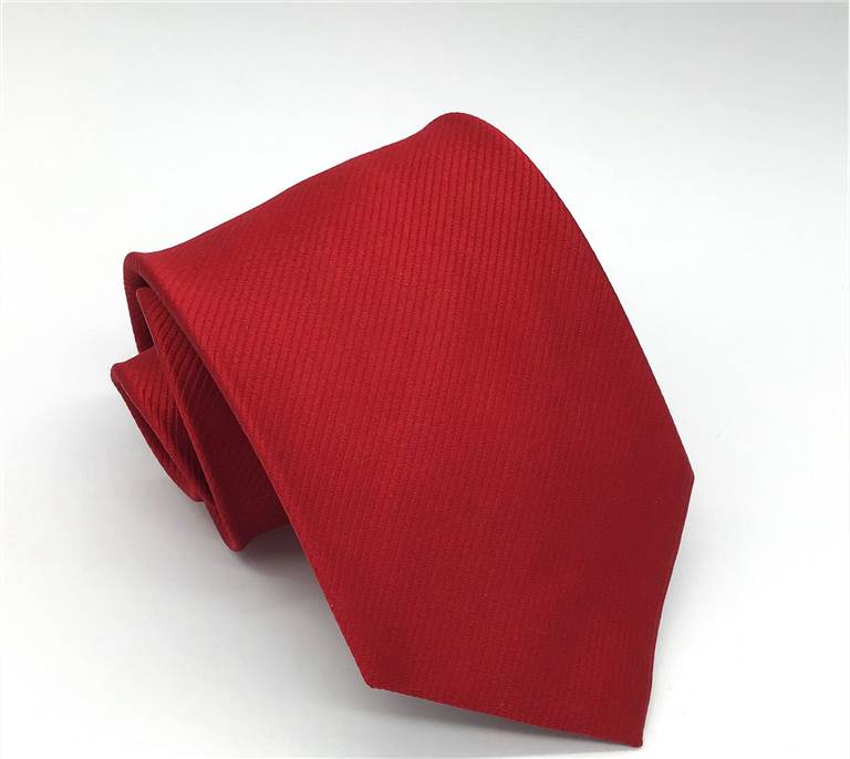 Solid Color Twill Silk Tie - Red