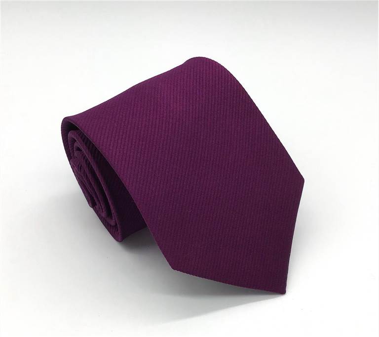 Solid Color Twill Silk Tie - Wine Red