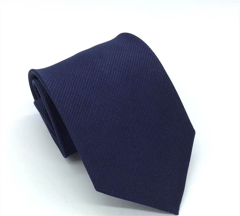 Solid Color Twill Silk Tie - Dark Blue
