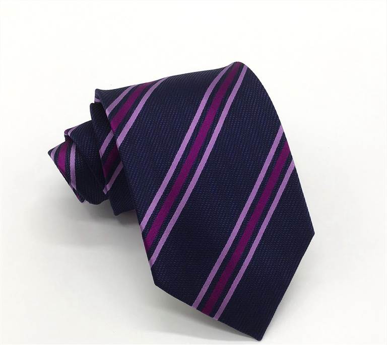 Classic Twill Jacquard Silk Tie - Blue and Purple