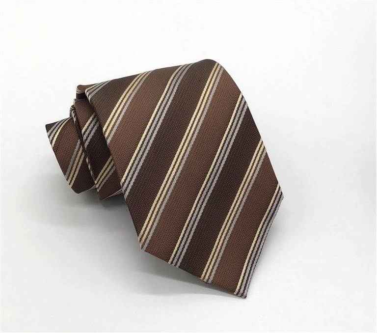 Classic Twill Jacquard Silk Tie - Coffee