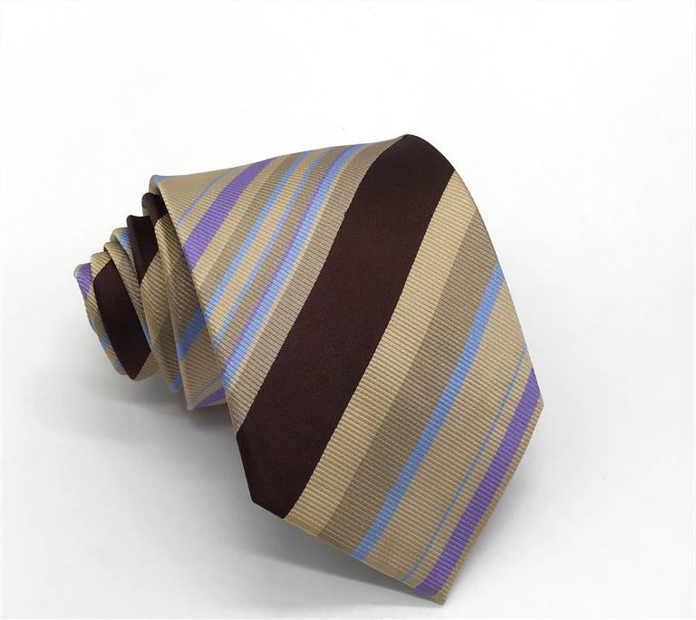 Classic Twill Jacquard Silk Tie - Brown