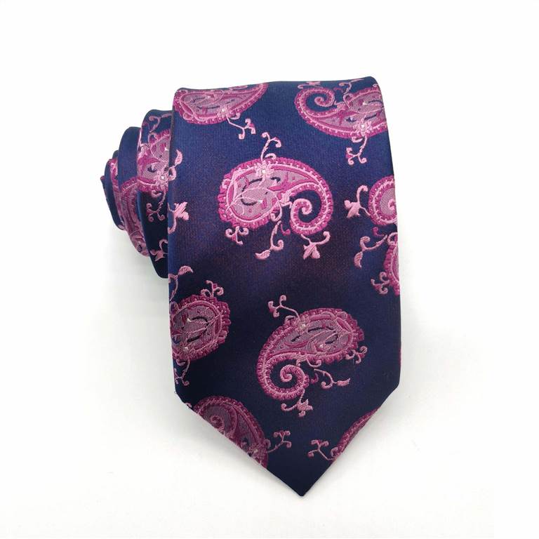 Fashion Paisley Silk Tie - Blue and Purple