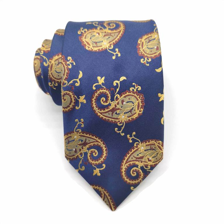 Fashion Paisley Silk Tie - Blue and Brown