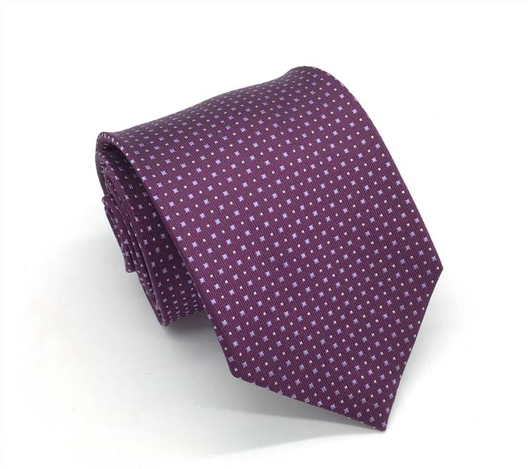 Burgundy Tone Silk Tie - Tiny Checkered Pattern